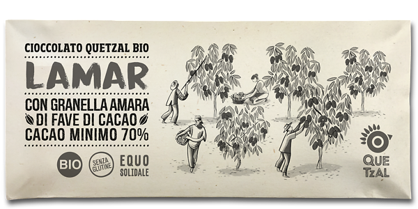 Cioccolato Quetzal bio naturale al 70% di cacao - LaMar